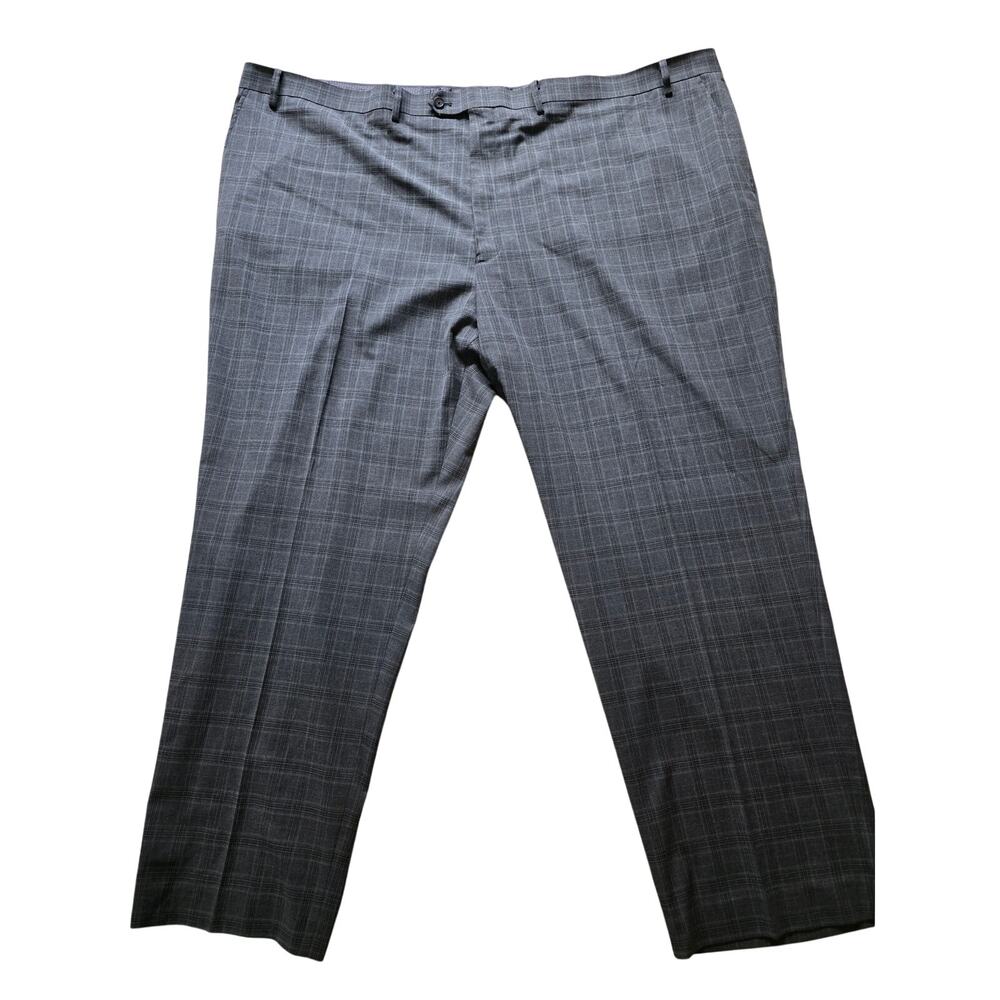 Shaquille O'Neal Size 58W 32L Men's Gray w/Blue and Black Pinstripe Dress Pants